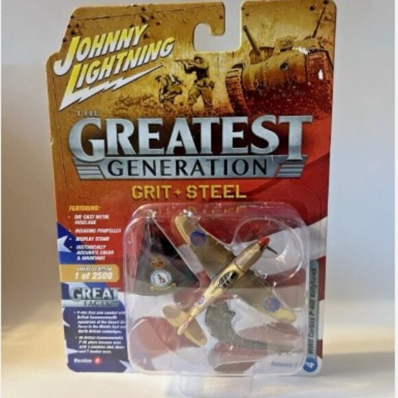 NEW Johnny Lightning Grit + Steel 1:64 WWII Curtiss P-40E Kittyhawk Die-Cast - Picture 1 of 3